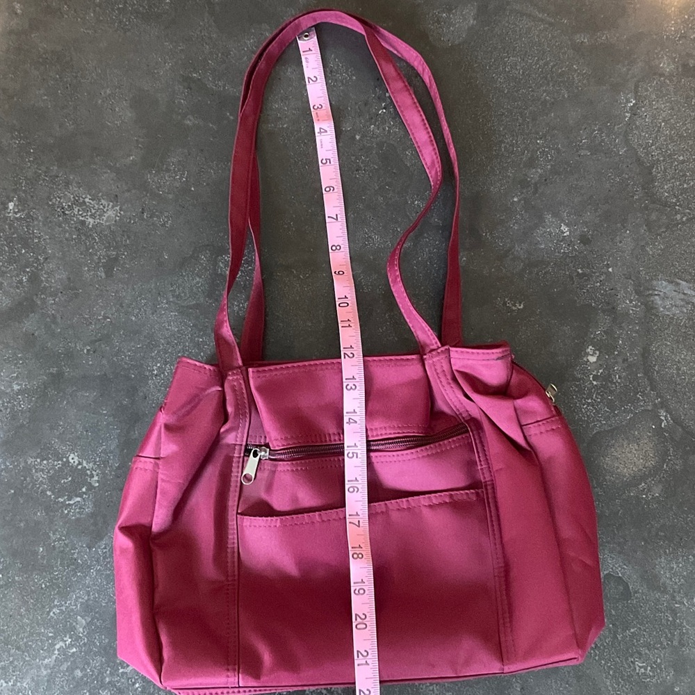Women's Burgundy Shoulder Tote Bag - Picture 3 of 9